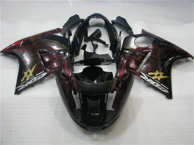 1996-2007 Red Flame Honda CBR1100XX Motorcycle Fairings