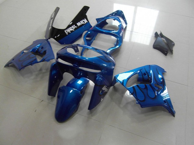 1998-1999 Blue Black Flame Kawasaki Ninja ZX9R Blue Black Flame Kawasaki Ninja ZX9R Motorcycle Fairings