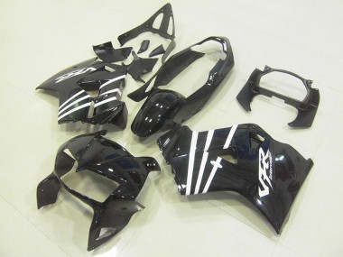 1998-2001 Black White Stripe Honda VFR800 Motorcycle Fairings