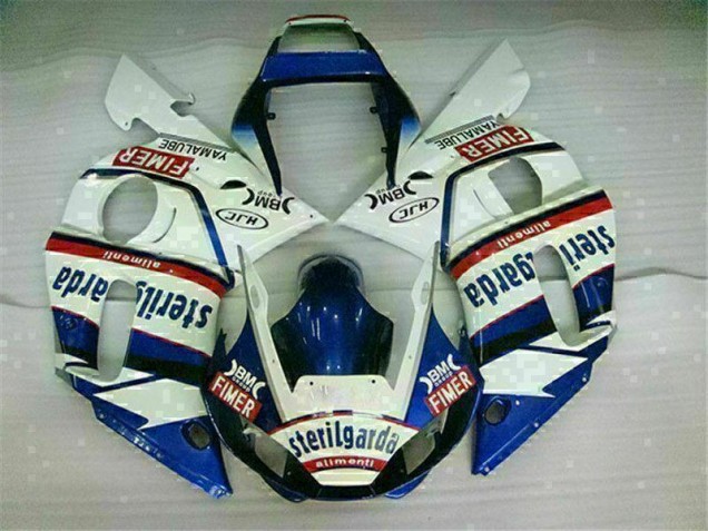 1998-2002 Blue White Yamaha YZF R6 Motorcycle Fairings