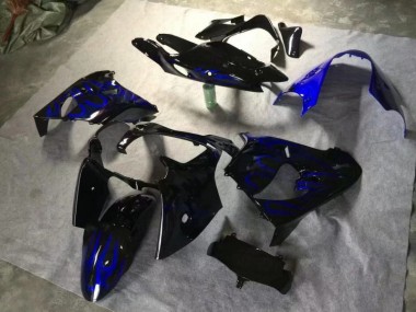 2000-2001 Glossy Black Blue Flame Kawasaki Ninja ZX9R Motorcycle Fairings & Bodywork