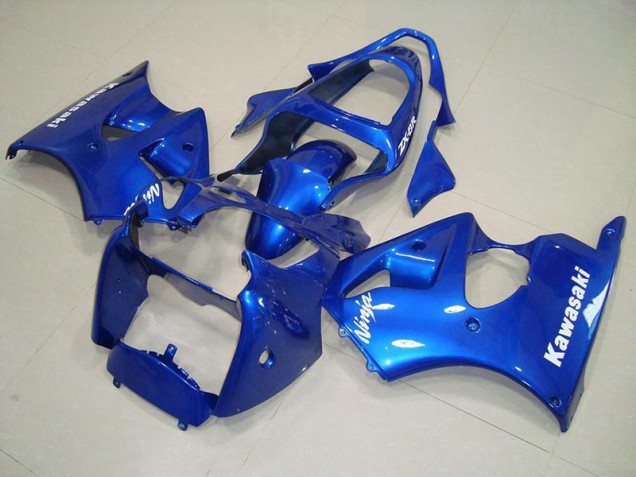 2000-2002 Blue with White Decals Kawasaki Ninja ZX6R Motorcycle Fairings