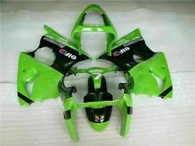 2000-2002 Green Black Kawasaki Ninja ZX6R Abs Fairing Kit