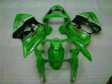 2000-2002 Green Black Kawasaki Ninja ZX6R Full Fairing Kit