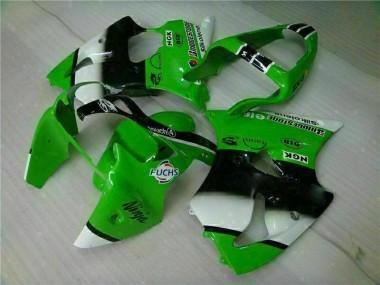 2000-2002 Green Black Kawasaki Ninja ZX6R Injection Fairing Kit