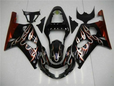 2001-2003 Black Suzuki GSXR 600/750 Full Fairing Kit