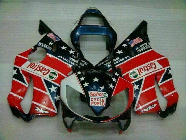 2001-2003 Red White Honda CBR600 F4i Motorcycle Fairings