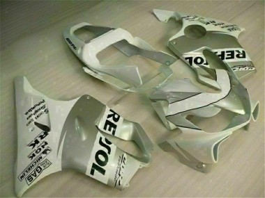 2001-2003 White Silver Honda CBR600 F4i Motorcycle Fairings