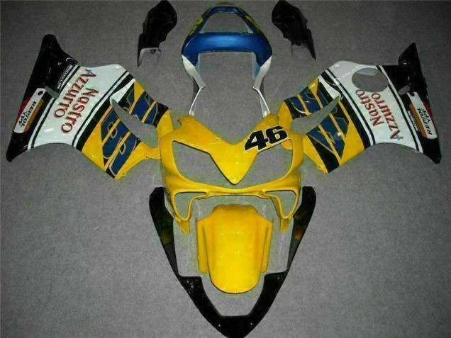 2001-2003 Yellow White Honda CBR600 F4i Motorcycle Fairings