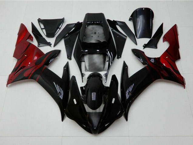 2002-2003 Black Red Yamaha YZF R1 Injection Motorcycle Fairings