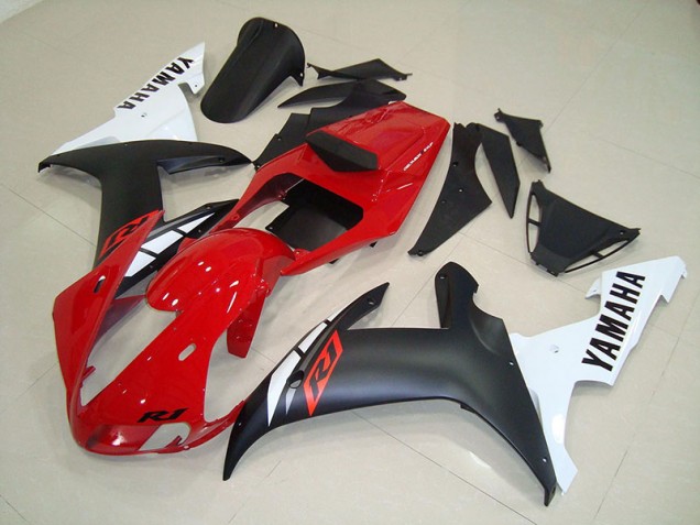 2002-2003 Matte Black Red Yamaha YZF R1 Motorcycle Fairings