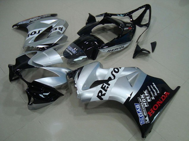 2002-2013 Silver Repsol Honda VFR800 Motorcycle Fairings