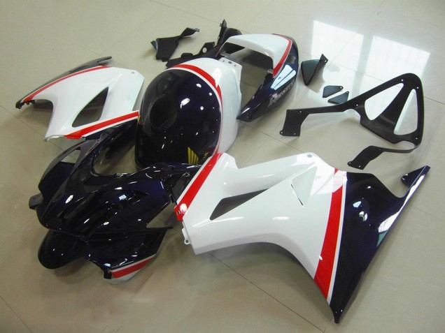 2002-2013 White Dark Blue Honda VFR800 Motorcycle Fairings