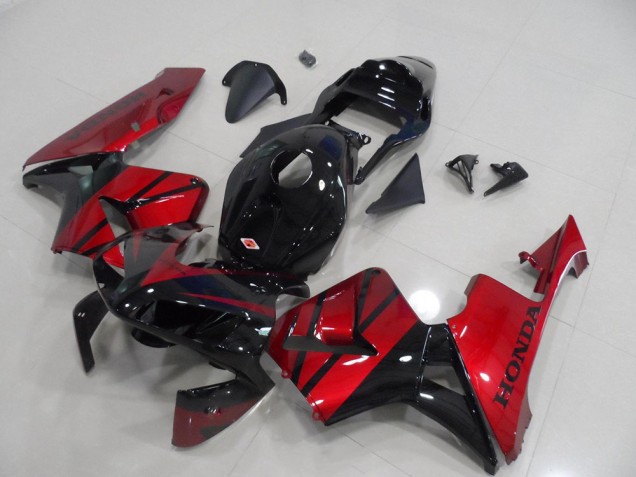 2003-2004 Black Candy Red Honda CBR600RR Motorcycle Fairings