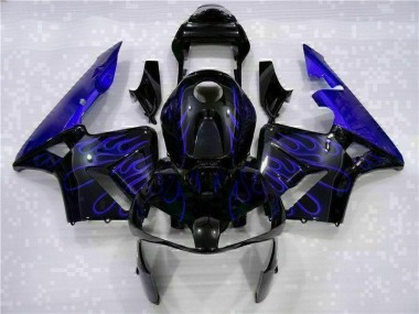 2003-2004 Black with Blue Flame Honda CBR600RR Motorcycle Fairings