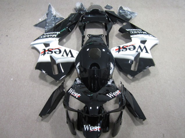 2003-2004 West White Black Honda CBR600RR Motorcycle Fairings