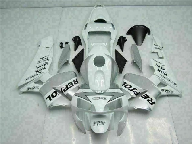 2003-2004 White Silver Honda CBR600RR Motorcycle Fairings