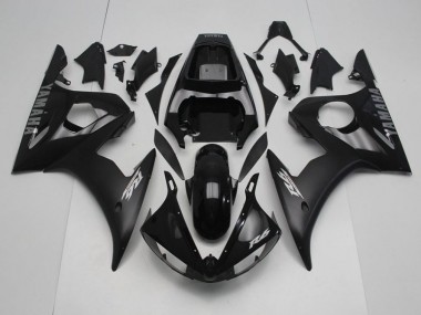 2003-2005 Black with Silver Decals Yamaha YZF R6 Motorcycle Fairings