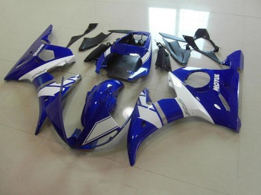 2003-2005 Blue White Yamaha YZF R6 Motorcycle Fairings