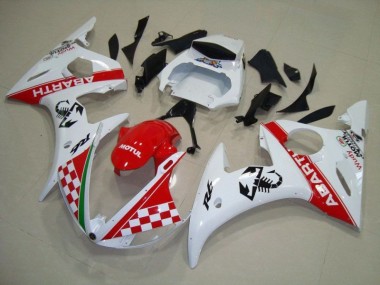 2003-2005 Red White Yamaha YZF R6 Full Fairing Kit