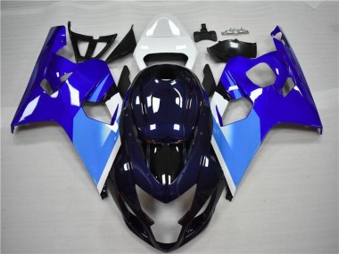 2004-2005 Blue White Suzuki GSXR 600/750 Plastics Fairing Kits