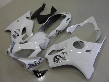 2004-2007 White with Black Dragon Honda CBR600 F4i Motorcycle Fairings