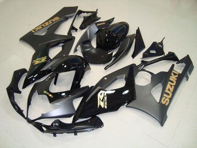 2005-2006 Black with Gold Decals Suzuki GSXR 1000 Motorcycle Fairings