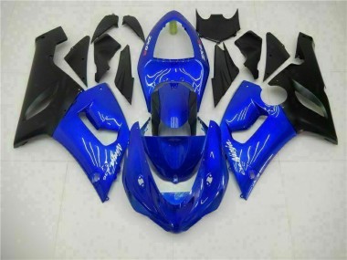 2005-2006 Blue Kawasaki Ninja ZX6R Motorcycle Fairings