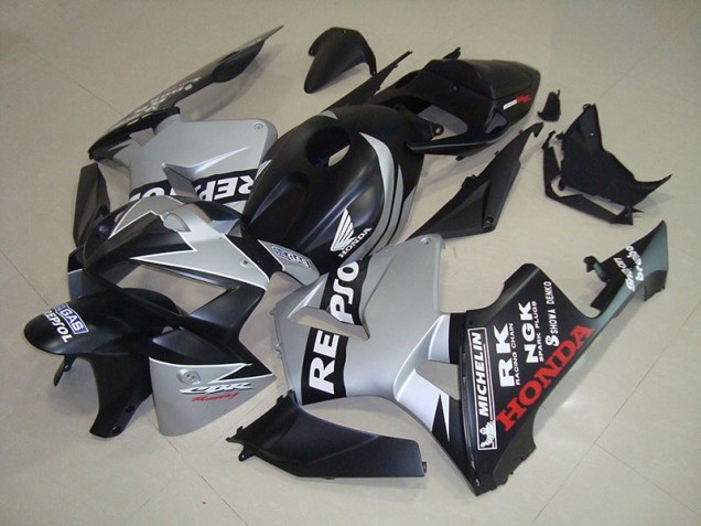 2005-2006 Matte Black Silver Repsol Honda CBR600RR Motorcycle Fairings