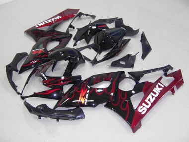 2005-2006 Red Flame Suzuki GSXR 1000 Motorcycle Fairings