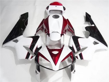 2005-2006 Red White Black Honda CBR600RR Motorcycle Fairings