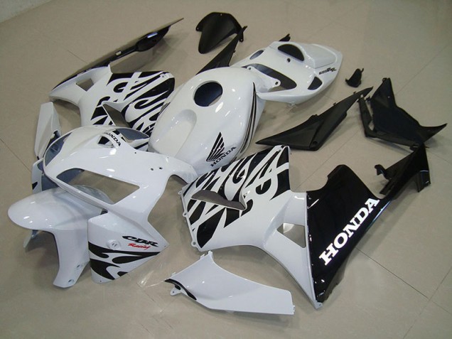 2005-2006 White Black Honda CBR600RR Motorcycle Fairings