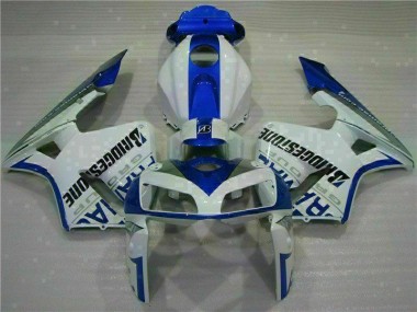 2005-2006 White Blue Honda CBR600RR Motorcycle Fairings