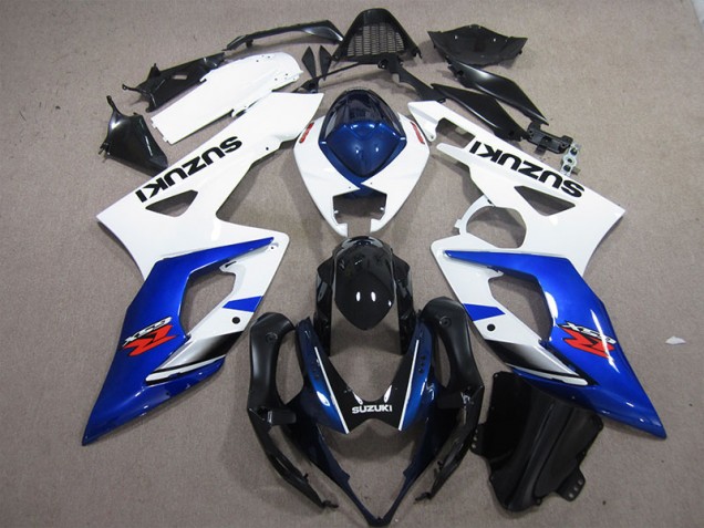 2005-2006 White Blue Suzuki GSXR1000 Motorcycle Fairings