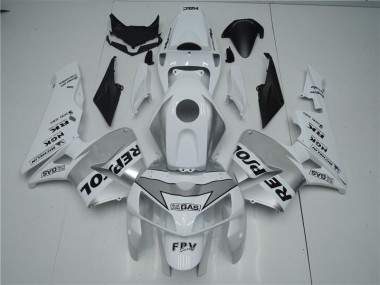 2005-2006 White Silver Black Honda CBR600RR Motorcycle Fairings