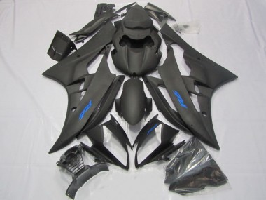 2006-2007 Black Blue Decal Yamaha YZF R6 Motorcycle Fairings