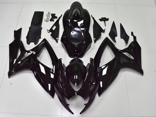 2006-2007 Glossy Black Suzuki GSXR 600/750 Motorcycle Fairings