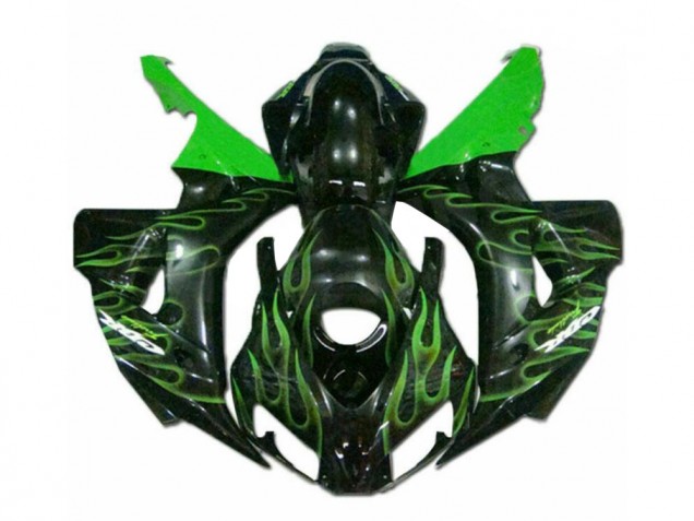 2006-2007 Green Flame Black Honda CBR1000RR Motorcycle Fairings