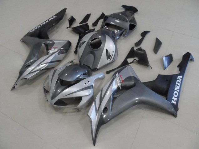 2006-2007 Grey Silver and Matte Black Honda CBR1000RR Motorcycle Fairings