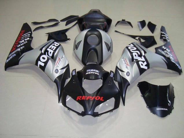 2006-2007 Matte Black Silver Repsol Honda CBR1000RR Full Fairing Kit