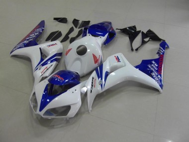 2006-2007 Pearl White Blue Honda CBR1000RR Motorcycle Fairings