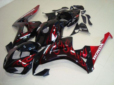 2006-2007 Red Flame Honda CBR1000RR Motorcycle Fairings