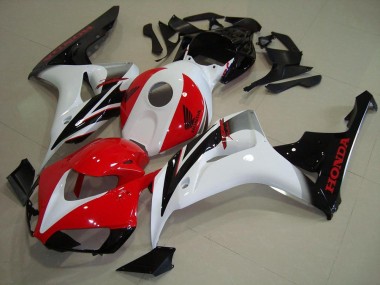 2006-2007 Red White Black Honda CBR1000RR Full Plastics Motorcycle Fairings