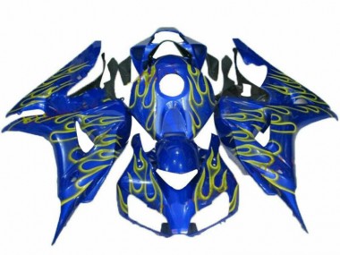 2006-2007 Yellow Flame Blue Honda CBR1000RR Motorcycle Fairings