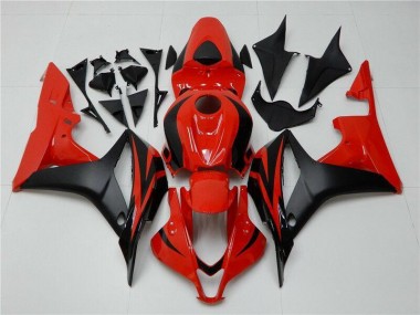 2007-2008 Black Red Honda CBR600RR Plastics Motorcycle Fairings