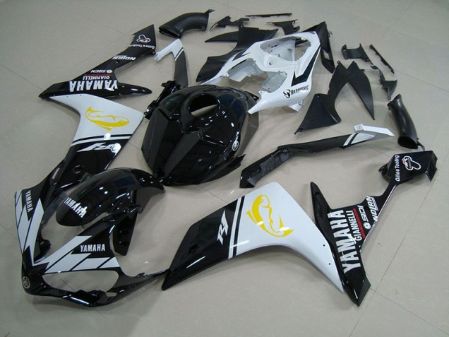 2007-2008 Black White Dolphin Yamaha YZF R1 Motorcycle Fairings