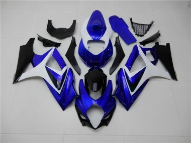 2007-2008 Blue White Black Suzuki GSXR 1000 Motorcycle Fairings