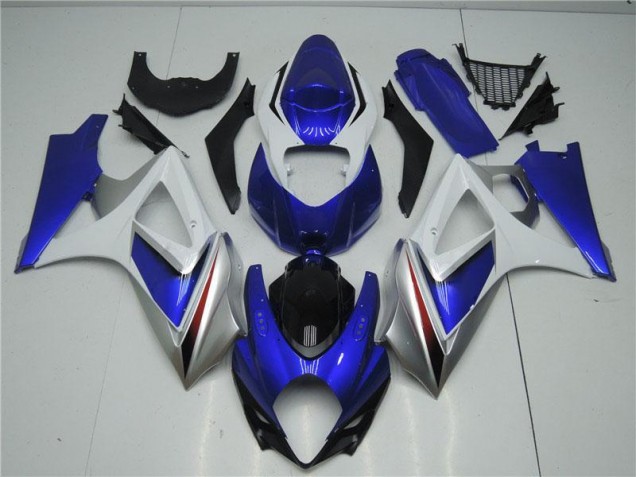 2007-2008 Blue White Suzuki GSXR 1000 Abs Fairing Kit