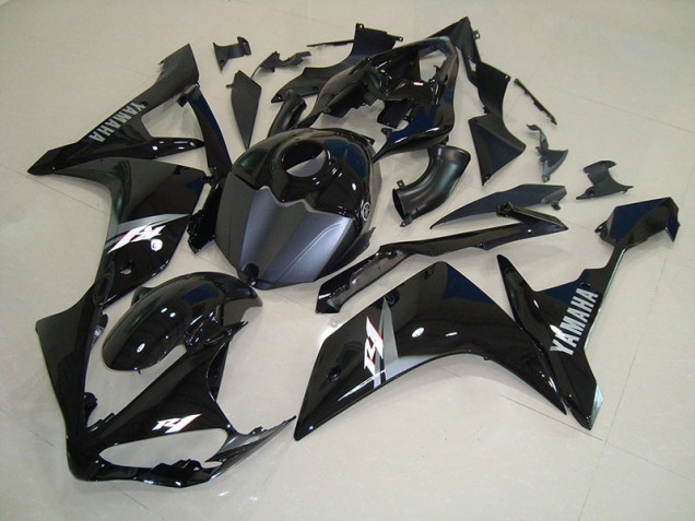 2007-2008 Glossy Black White Yamaha YZF R1 Motorcycle Fairings