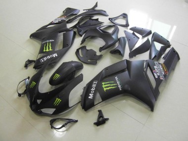 2007-2008 Matte Black Monster Kawasaki Ninja ZX6R Motorcycle Fairings